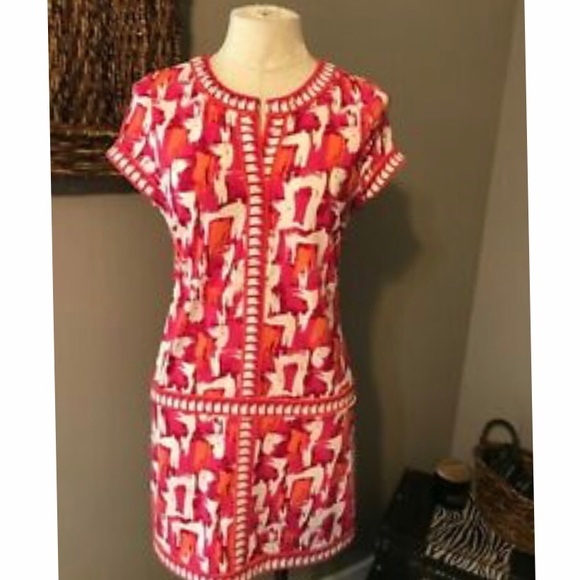 BCBG MaxAzria Pink, Orange & White MinI Dress - Picture 2 of 7